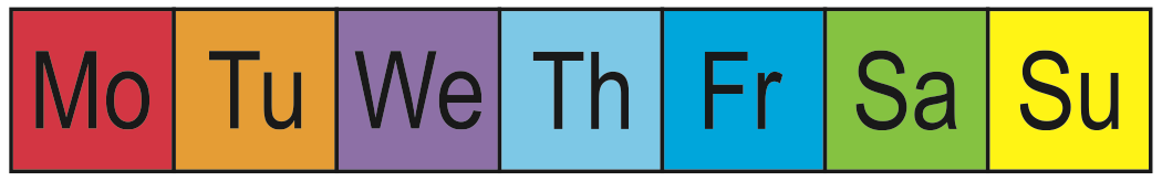 Periodic Calendar Color Code Periodic Calendar Color Code